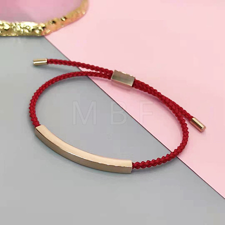 304 Stainless Steel & Braided Cotton Cord Slider Bracelets FS-WG628A0-11-1