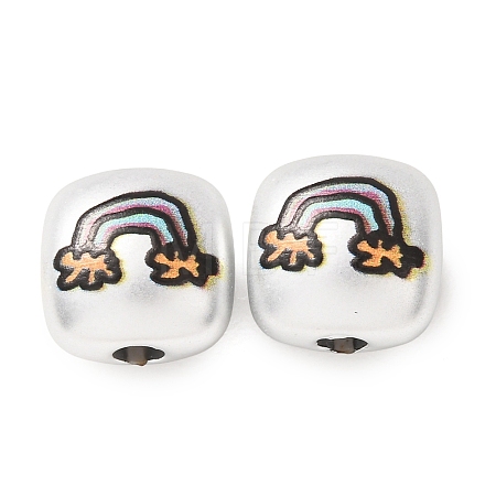Plating Acrylic European Beads AC-CBA655C-11-1