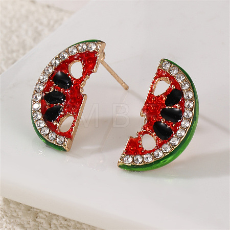 Alloy Enamel Stud Earrings WG4680E-02-1