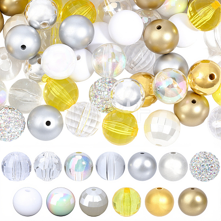 120Pcs 12 Colors Opaque Acrylic Beads MACR-PA0001-69-1