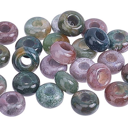 25Pcs Natural Indian Agate European Large Hole Beads G-HY0002-07-1