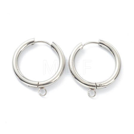 Tarnish Resistant 201 Stainless Steel Huggie Hoop Earring Findings STAS-P283-01K-P-1