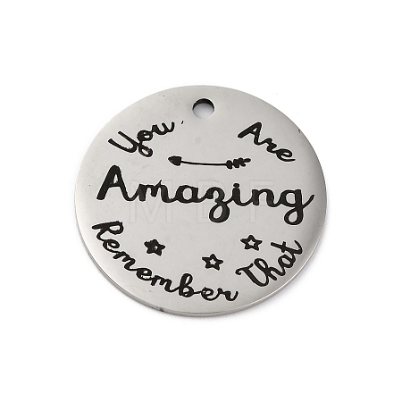 Anti-Tarnish 201 Stainless Steel Pendants STAS-R002-01P-24-1