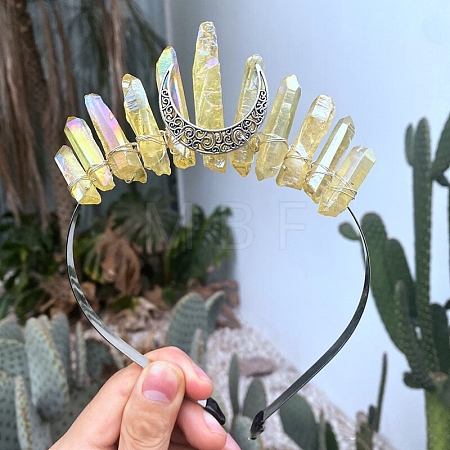 Eletroplated Quartz Crystal Hair Bands PW-WGA9730-01-1