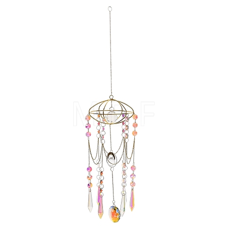 Quartz Crystal & Alloy Suncatchers HJEW-Z009-02B-1
