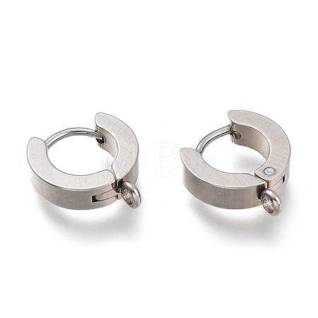 Tarnish Resistant 304 Stainless Steel Huggie Hoop Earrings Findings X-STAS-I167-01C-P-1