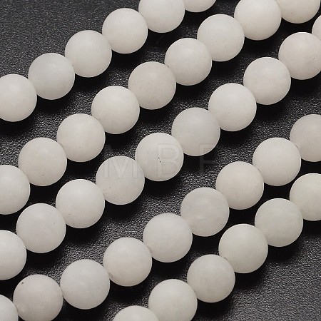 Natural White Jade Beads Strands G-D671-8mm-1