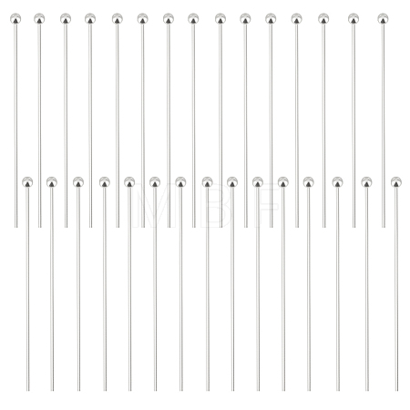 30Pcs 925 Sterling Silver Ball Head Pins STER-BBC0005-96B-1