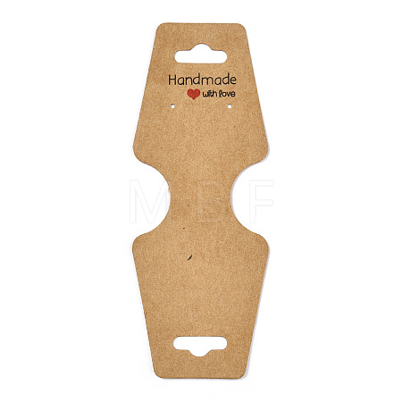 Fold Over Kraft Paper Adhesive Jewelry Display Cards for Necklace & Bracelet Display CDIS-YWC0001-03-1