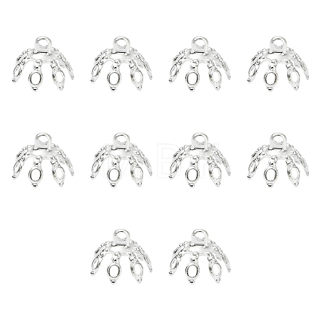 20Pcs Brass Bead Cap Pendant Bails KK-YW0003-45S-1