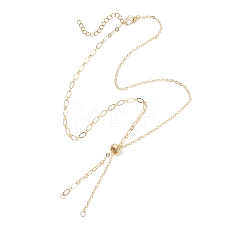 Brass Mixed Chain Slider Necklace Making AJEW-JB01563-01-1