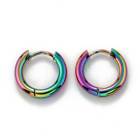 304 Stainless Steel Huggie Hoop Earrings EJEW-O087-09B-M-1