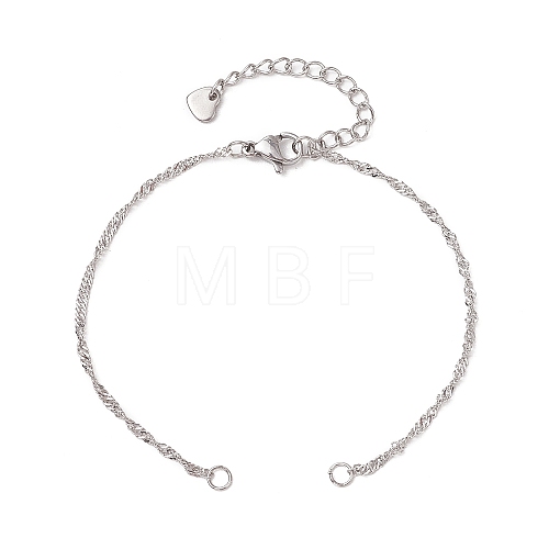 304 Stainless Steel Singapore Chain Bracelet Making AJEW-JB01306-02-1