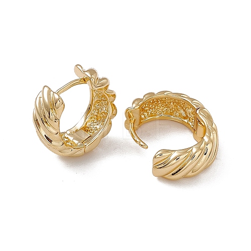 Rack Plating Brass Twist Thick Hoop Earrings for Women EJEW-F294-16G-1