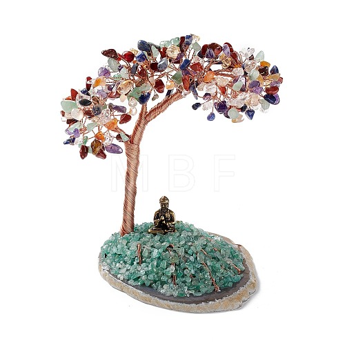Natural Gemstone Tree Display Decoration DJEW-G027-02RG-02-1