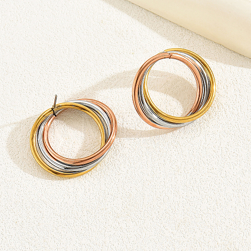 Colorful Hollow Round Hoop Earrings for Women HE8234-1