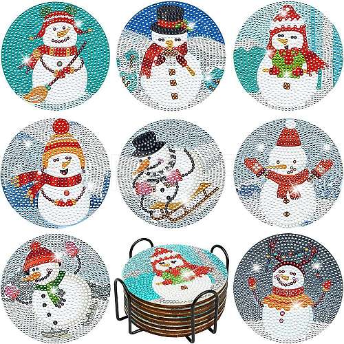 DIY Christmas Coaster Diamond Painting Set with Holder PW-WG26351-01-1