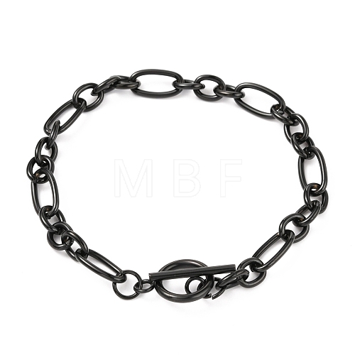 Unisex 304 Stainless Steel Figaro Chain Bracelets BJEW-H541-06A-EB-1
