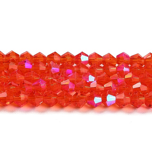 Transparent Electroplate Glass Beads Strands EGLA-A039-T4mm-L14-1
