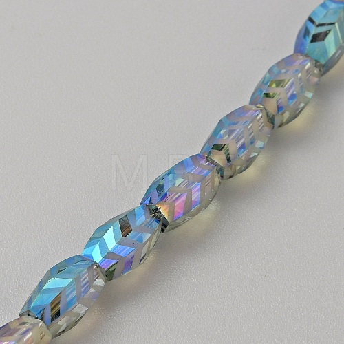 Transparent Electroplate Glass Beads EGLA-TAC0005-01G-1