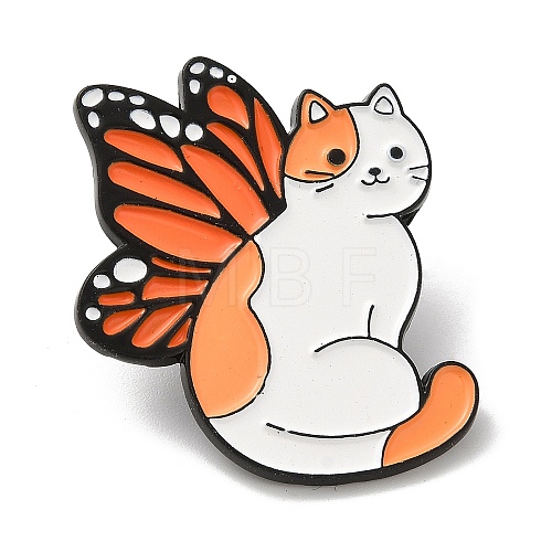 Cat with Butterfly Wing Enamel Pins JEWB-K018-04D-EB-1