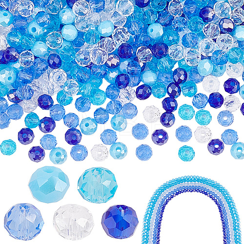  5 Strands 5 Style Electroplate Glass Beads Strands EGLA-PH0001-40A-1