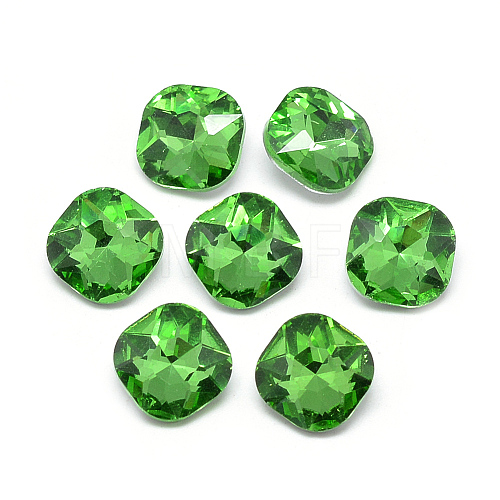 Pointed Back Glass Rhinestone Cabochons RGLA-T032-10x10mm-19-1