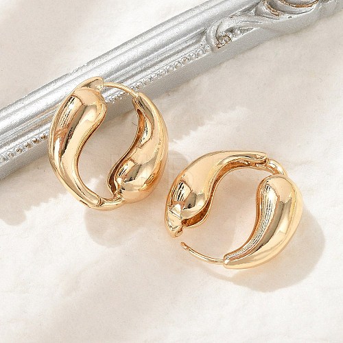 Brass Hoop Earrings for Women EJEW-U041-09G-1