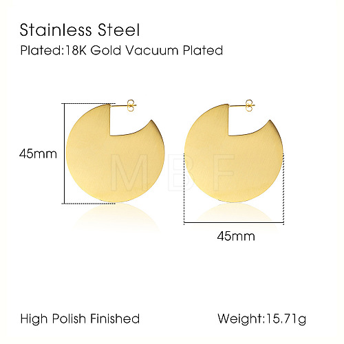 Minimalist Chic Geometric Stainless Steel Stud Earrings for Women GH0189-2-1