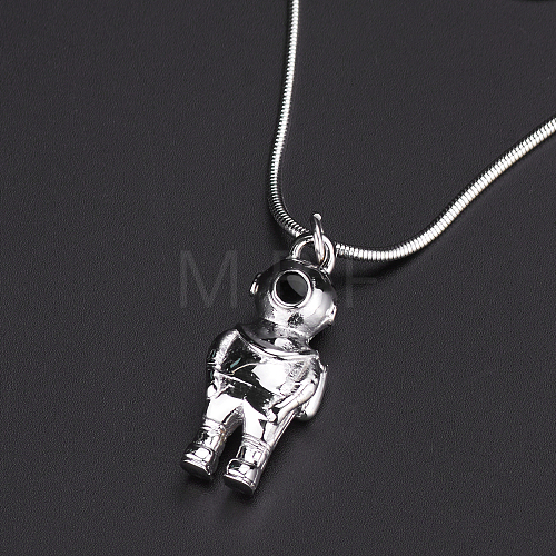 Cute Stainless Steel Spaceman Pendant Necklaces for Women's Daily Wear AD9649-1-1