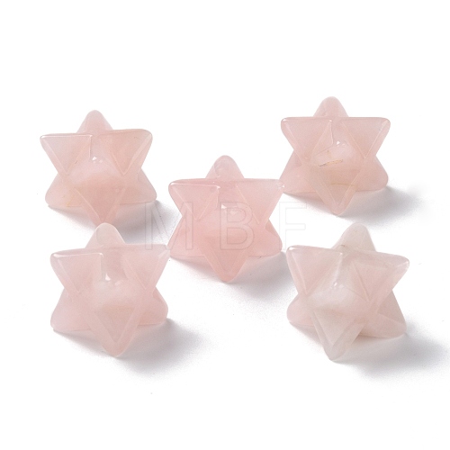 Natural Rose Quartz Sculpture Healing Crystal Merkaba Star Ornament G-C234-02C-1