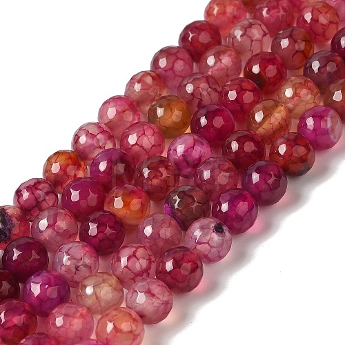 Dyed & Heated Natural Dragon Veins Agate Beads Strands G-P539-A01-24-1