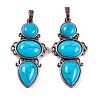 Synthetic Turquoise Pendants G-Q158-04-01-1