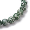 Natural Green Spot Jasper Round Beaded Stretch Bracelets for Women Men BJEW-JB11369-4