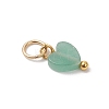 Natural Mixed Gemstone Heart Charms PALLOY-JF04905-01-4