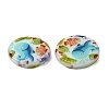 Ocean Printed Natural Freshwater Shell Flat Round Beads SHEL-A006-13K-2