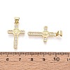 Religion Brass Micro Pave Clear Cubic Zirconia Pendants KK-T080-52G-3