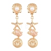 Alloy Enamel with Plastic Pearls Stud Earrings EJEW-Z172-05G-03-2