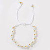Bohemian Style Glass Seed Beads & Imitation Pearl Braided Bead Bracelets XW4926-3-1
