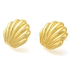 Rack Plating Shell Shapes Brass Stud Earrings EJEW-I310-12G-2
