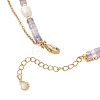 Natural Amethyst Heishi Beads and Rice Natural Pearl Beaded Double Layer 304 Stainless Steel Starfish Pendant Necklaces NJEW-JN05847-02-5