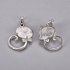 Natural Quartz Crystal Kitten Pendants G-L512-R20-2