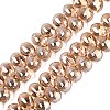 Electroplate Baking Paint Transparent Glass Beads Strands GL-N005-02A-C13-1
