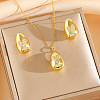 304 Stainless Steel Cubic Zirconia Stud Earrings & Pendant Necklaces Sets FS-WG34C3D-02-1