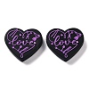 Food Grade Heart with Word Love Silicone Focal Beads SIL-NH0001-01D-1
