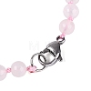 Natural Rose Quartz Flower Pendant Necklaces NJEW-N064-08C-5