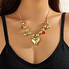 CCB Plastic Heart Pendant Bib Necklaces with Alloy Clasps for Women FS-WGB3FE7-07-1