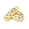 Brass Micro Pave Clear Cubic Zirconia Pendants KK-I476-02G-P-2
