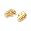 Rack Plating Brass Micro Pave Cubic Zirconia Slide Charms KK-C084-34G-F-2