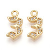 Brass Micro Pave Cubic Zirconia Charms KK-N261-104D-G-1